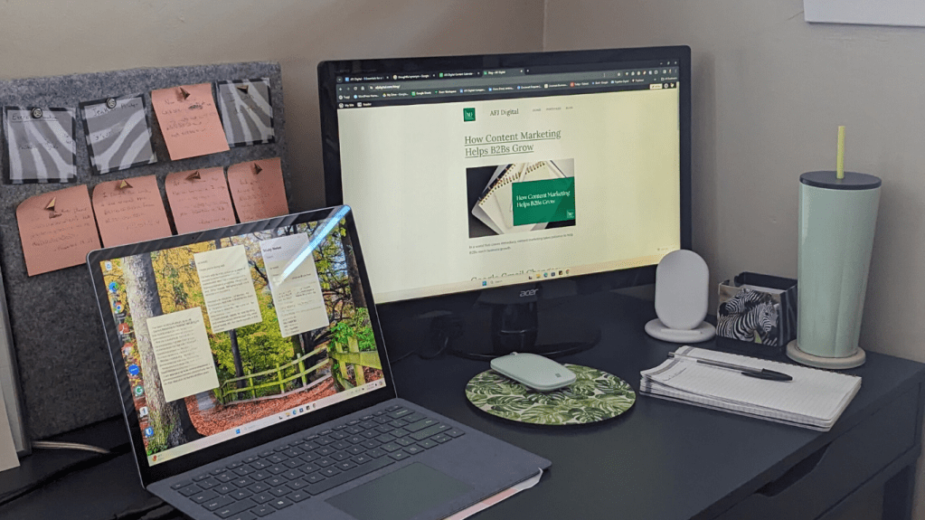 Office desk of a content marketing consultant